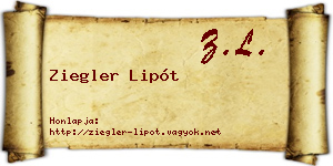 Ziegler Lipót névjegykártya